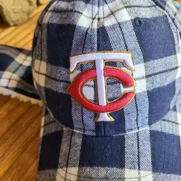 Plaid Bomber Fleece Winter Hat Ear Flaps Minnesota Twins Pepsi Snapback MLB - Picture 6 of 15